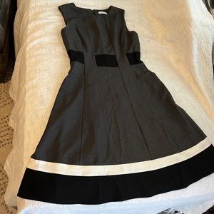 Calvin Klein A-line charcoal dress.
